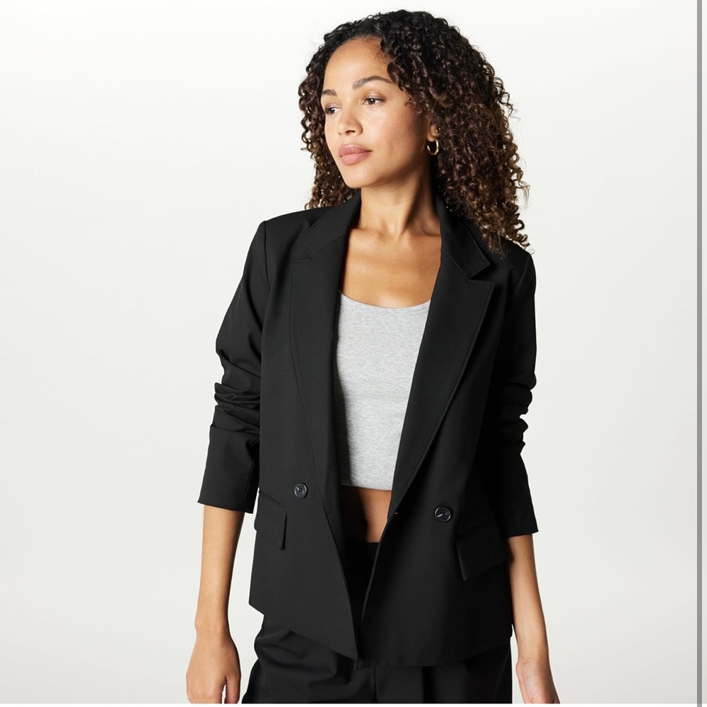 NWT The Drop Liza Relaxed Double Breasted Blazer, Black, Size L